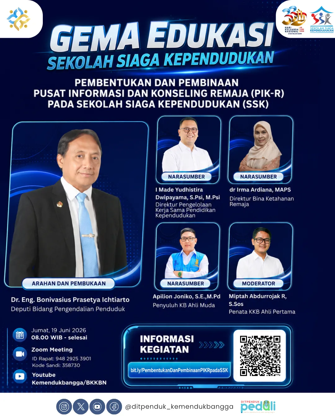 Poster Gema Edukasi Sekolah Siaga Kependudukan: Pembentukan dan Pembinaan PIK-R pada SSK