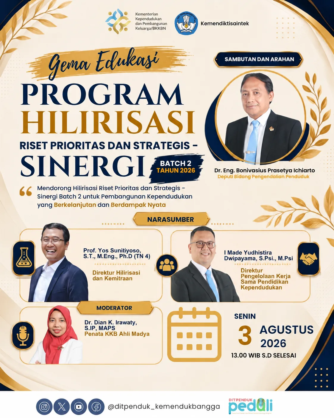 Poster Gema Edukasi Program Hilirisasi Riset Prioritas dan Strategis – SINERGI Batch 2 Tahun 2026