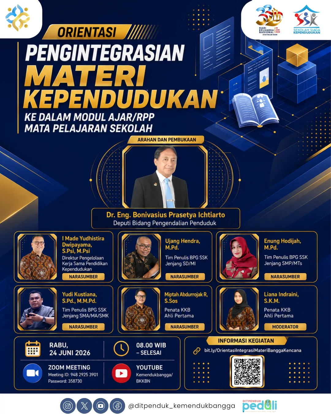Poster Orientasi Pengintegrasian Materi Kependudukan ke dalam Modul Ajar/RPP Mata Pelajaran Sekolah