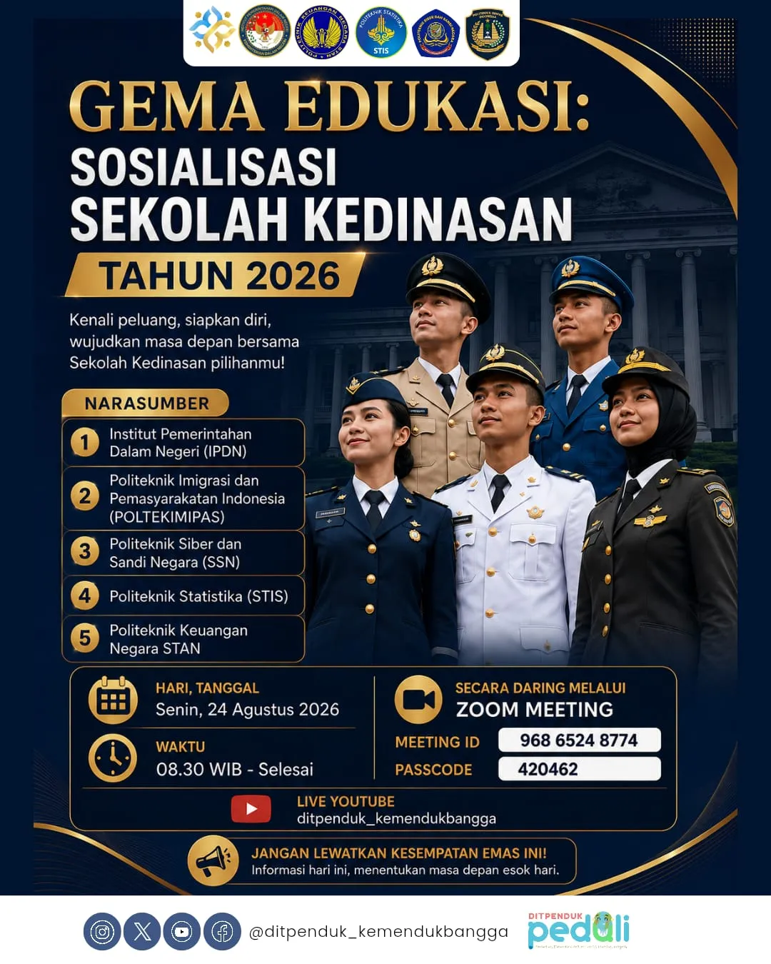 Poster Gema Edukasi: Sosialisasi Sekolah Kedinasan Tahun 2026