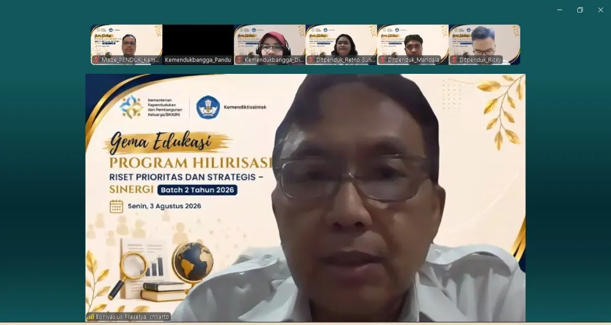 Kemendukbangga/BKKBN Gandeng Kemendiktisaintek Perkuat Hilirisasi Riset Kependudukan melalui Program SINERGI Batch II Tahun 2026